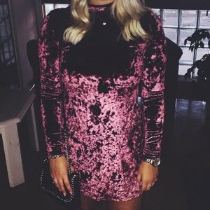Urban Outfitters Velour Long Sleeve Turtle Neck Dress, Size S